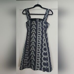 Marc Jacobs '23 RTW denim monogram mini dress.
